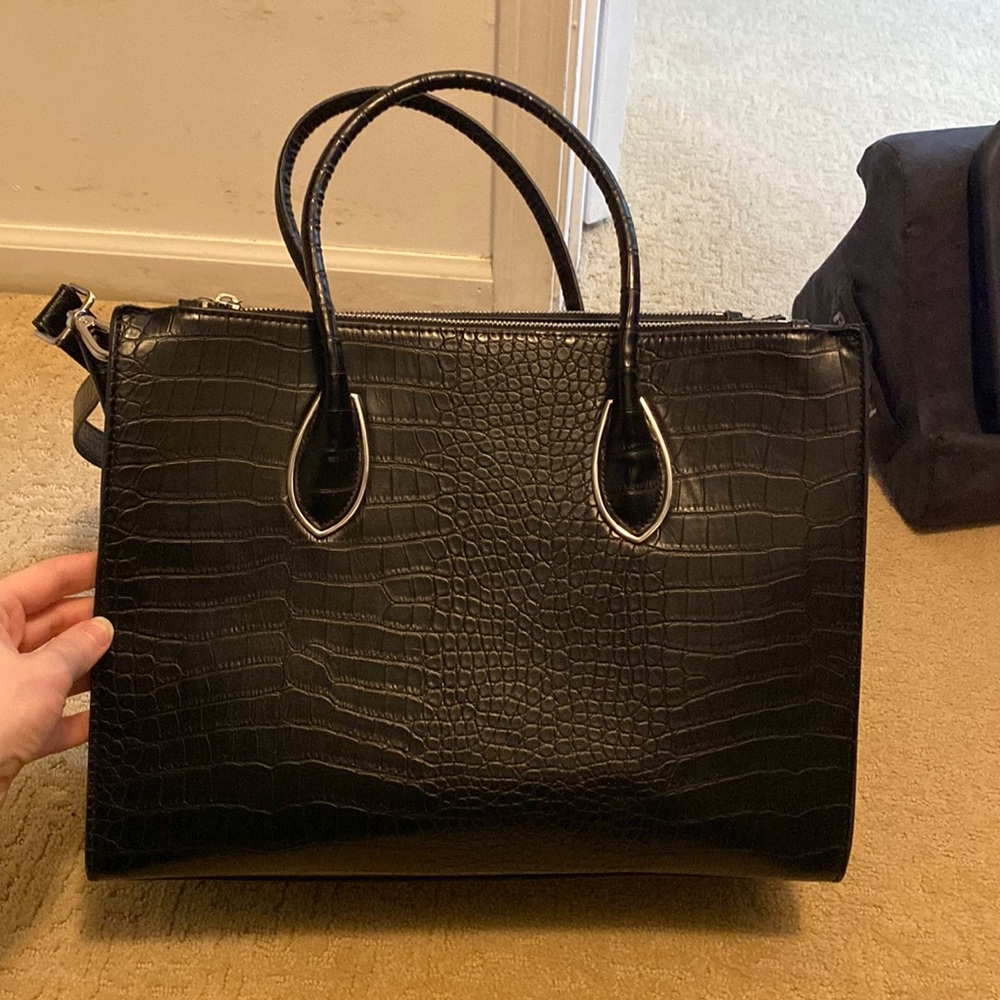 H&M Faux Crocodile Bag in Black